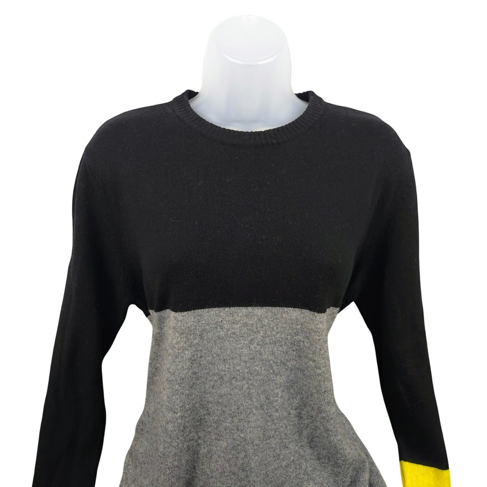 Sisley Color Block Sweater Wool Blend Crew Neck Pullover Top‎ Womens M